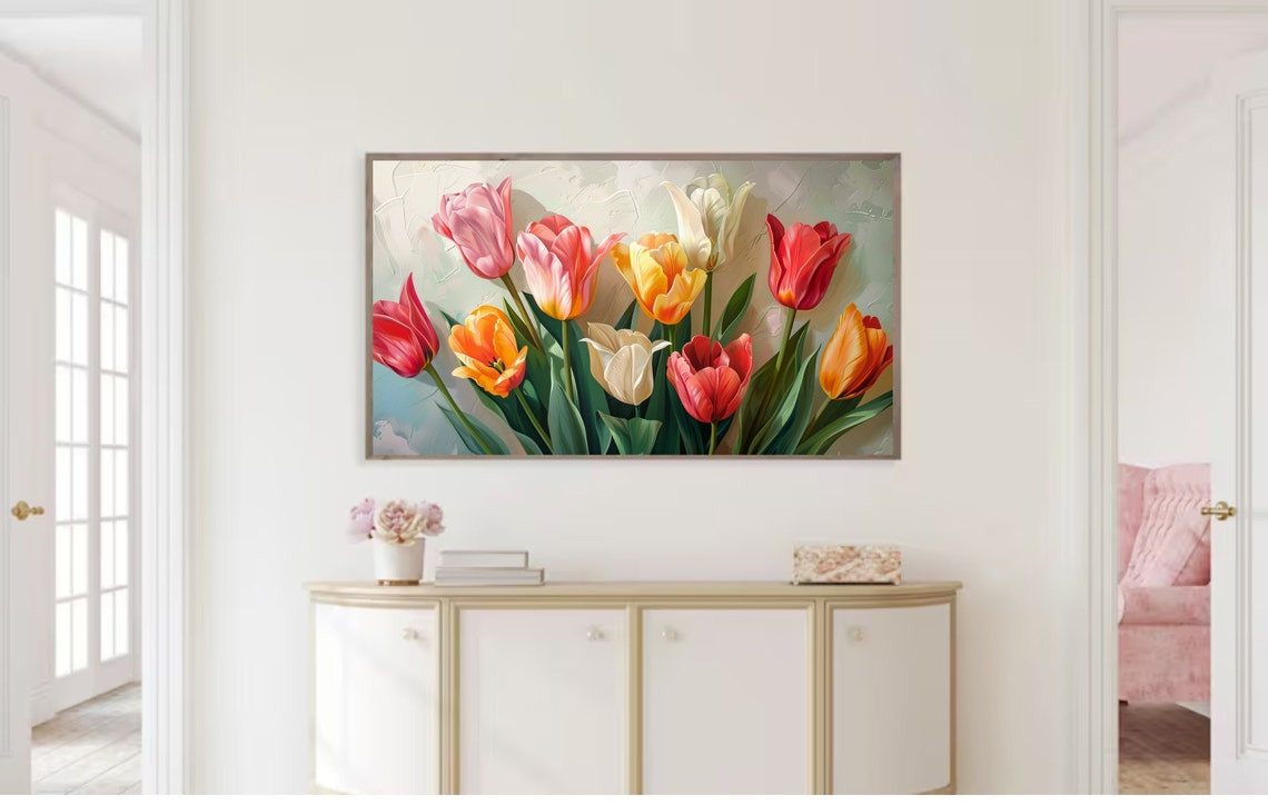 Spring Floral Tulip Easter Art - Image 2