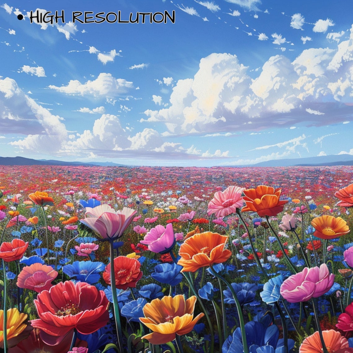Frame Tv Art Summer Wildflower Field Painting Vintage Spring Field Of Flowers Tv Art Warm Tone Cottagecore Tv Art - Image 3