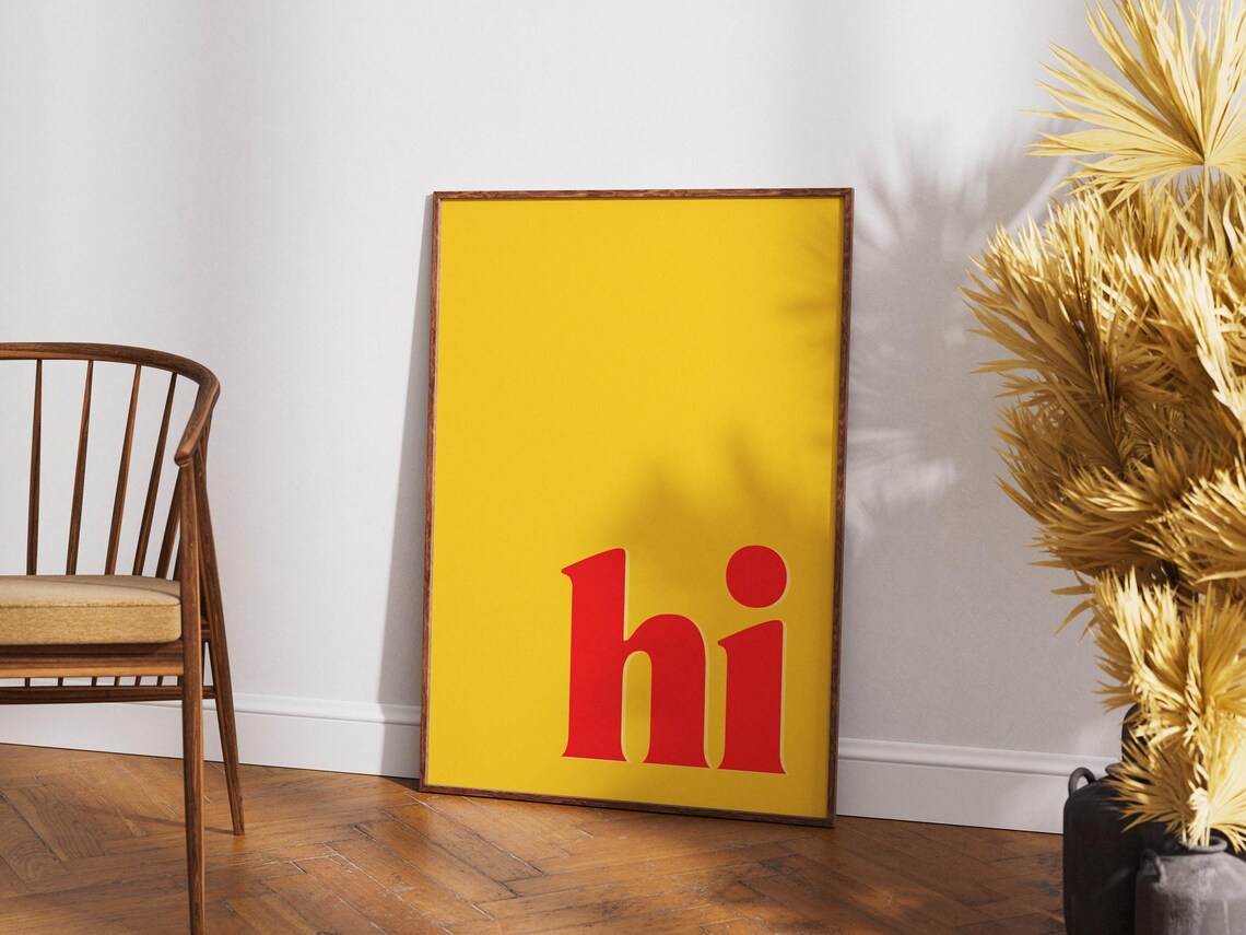 Typography Poster Print, Retro Trendy Room Decor