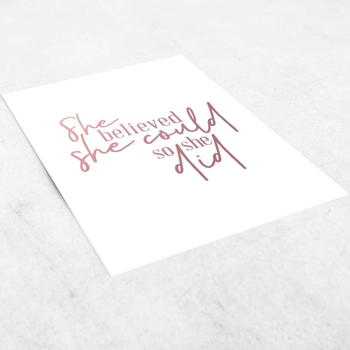 She Believed She Could So She Did Quote Art Print - Image 2