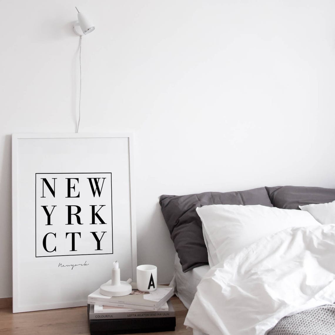 New York City Bold Serif Typography City Wall Sign Art Poster - Image 3