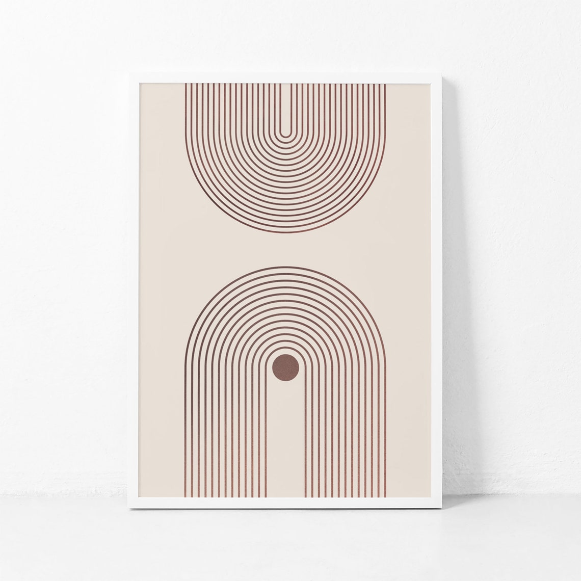 Mid Century Rainbow Line Arches Abstract Neutral Minimalist Poster - Image 3