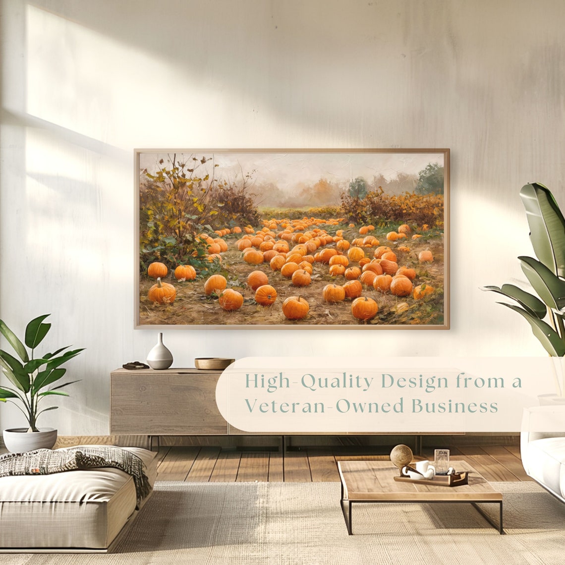 Rustic Pumpkin Patch Harvest Field Vintage Autumn Landscape Poster - Image 4
