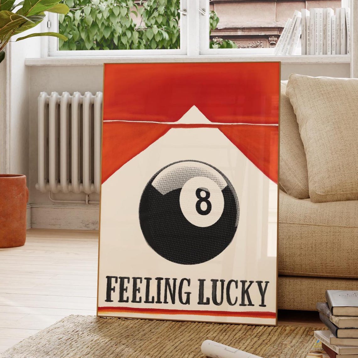 Feeling Lucky Eight Ball Retro Lucky Pack Trendy Wall Poster