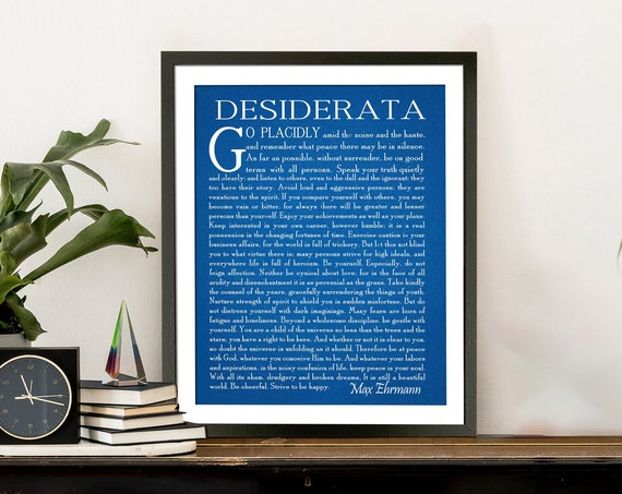 Desiderata Poem Literary Art Print, Graduation Gift