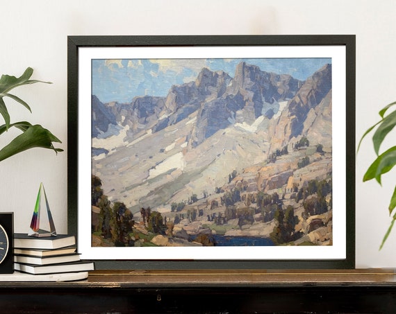 Mountain Range Landscape Poster Sierra Lake Vista Wall Art By Edgar Alwin Payne Mountain Oil Painting Art Reproduction
