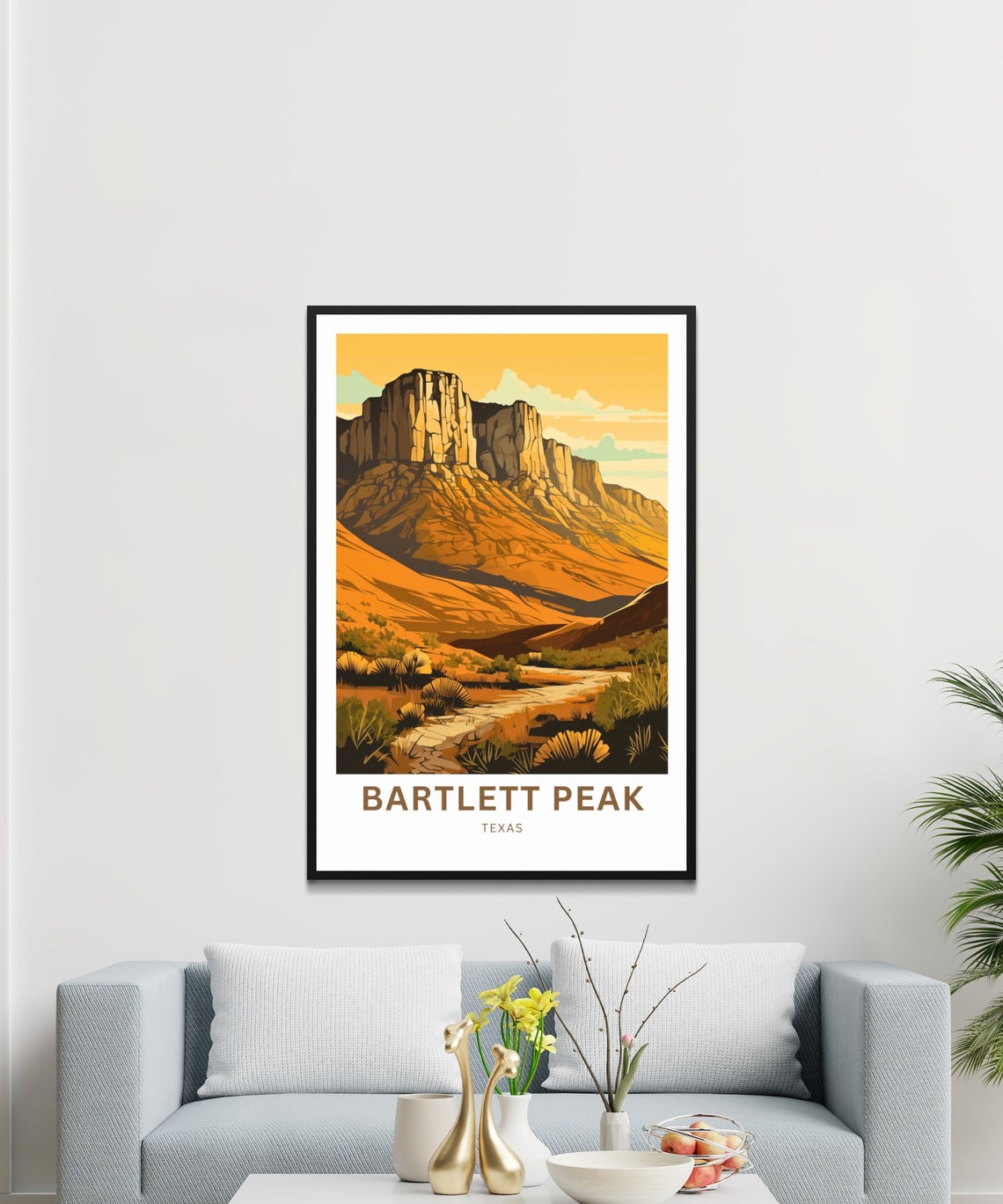 Bartlett Peak Texas Desert Sunset Mountain Vintage Travel Poster - Image 4