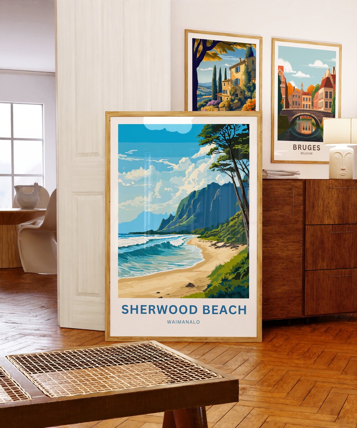Personalized Sherwood Beach Travel Poster, Waimanalo Hawaii - Image 5