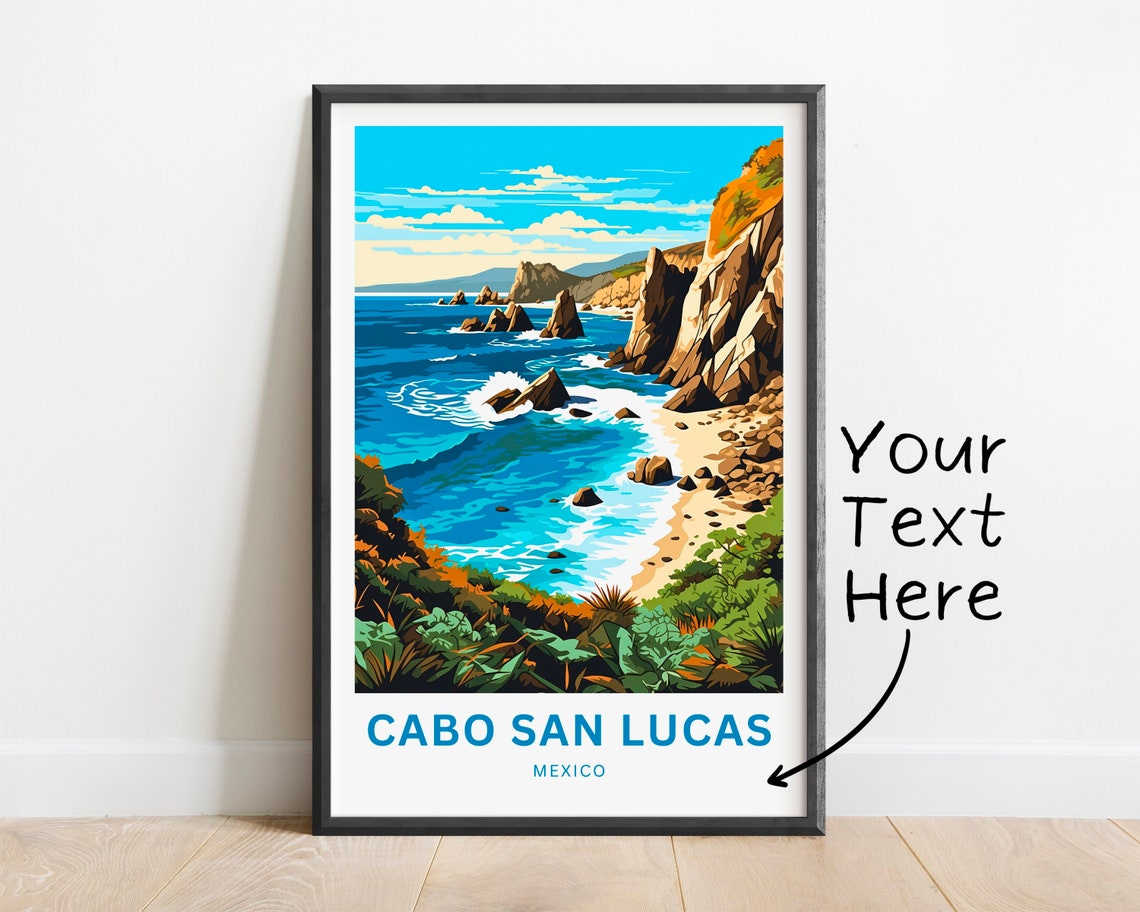 Cabo San Lucas Mexico Rocky Coastline Ocean View Beach Poster - Image 2