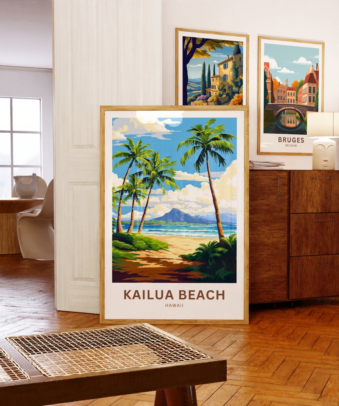 Kailua Beach Hawaii Tropical Mountain Personalized Travel Poster - Image 5
