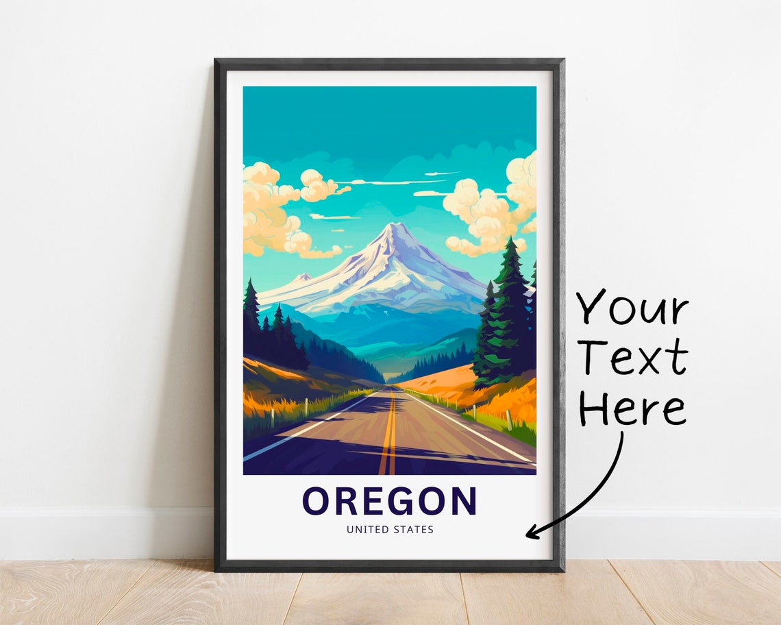 Oregon Snow Peak Highway Road Trip Personalized Travel Poster