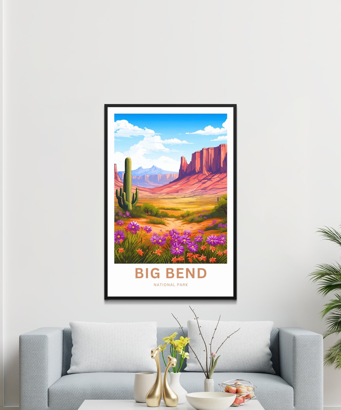Personalized Big Bend National Park Desert Wildflower Scene Poster - Image 3