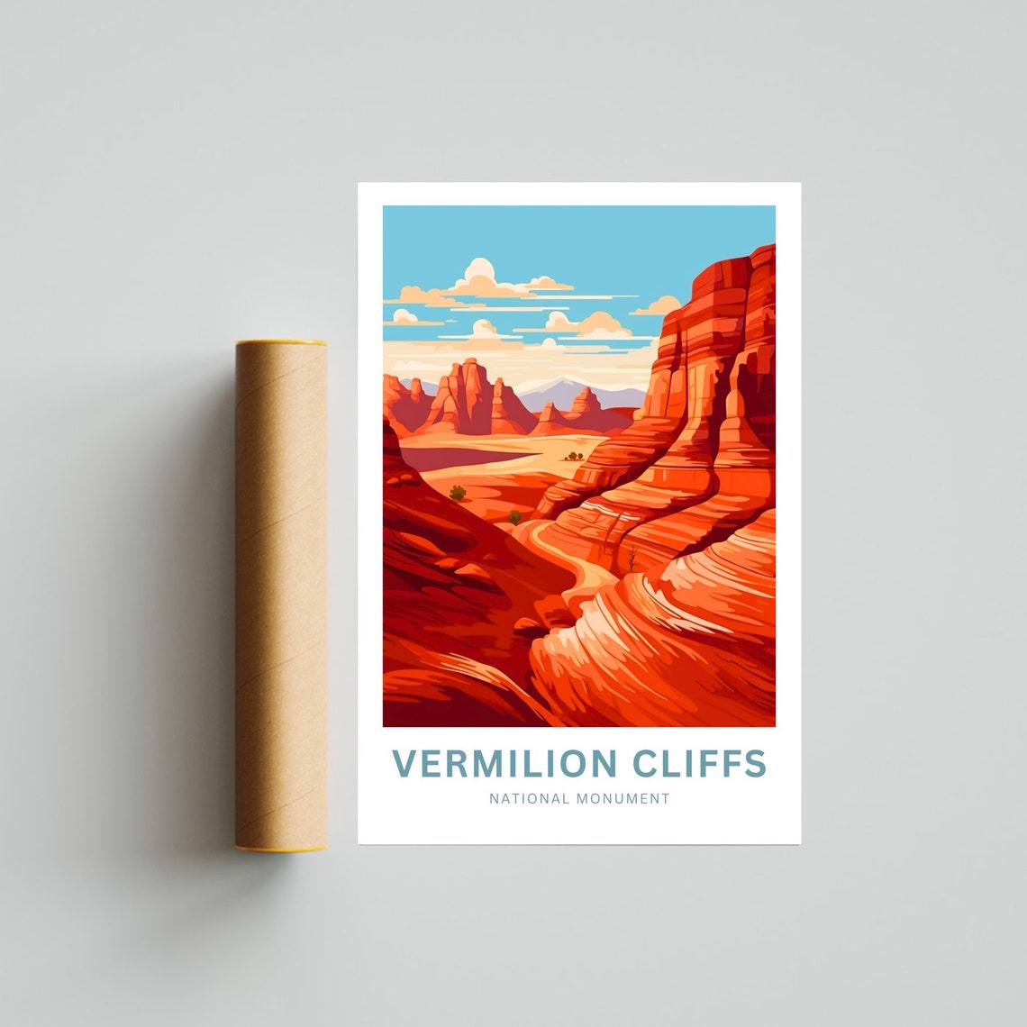 Vermilion Cliffs National Monument Striped Red Rocks Travel Poster - Image 4