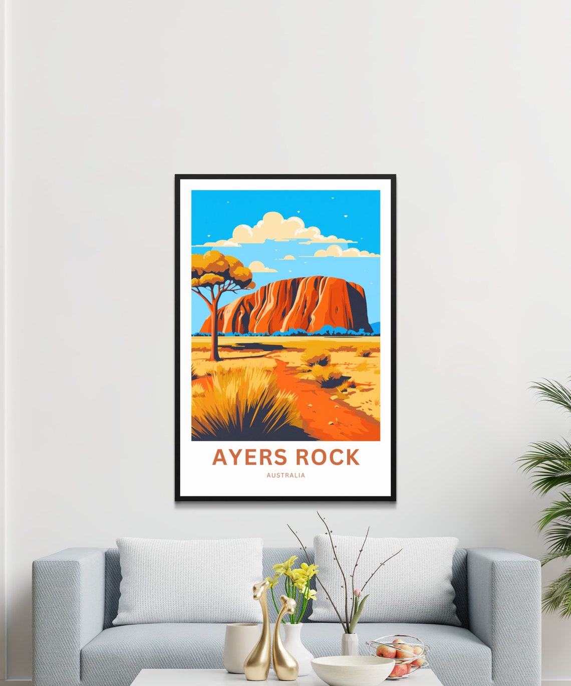 Ayers Rock Australia Uluru Desert Red Rock Personalized Poster - Image 3