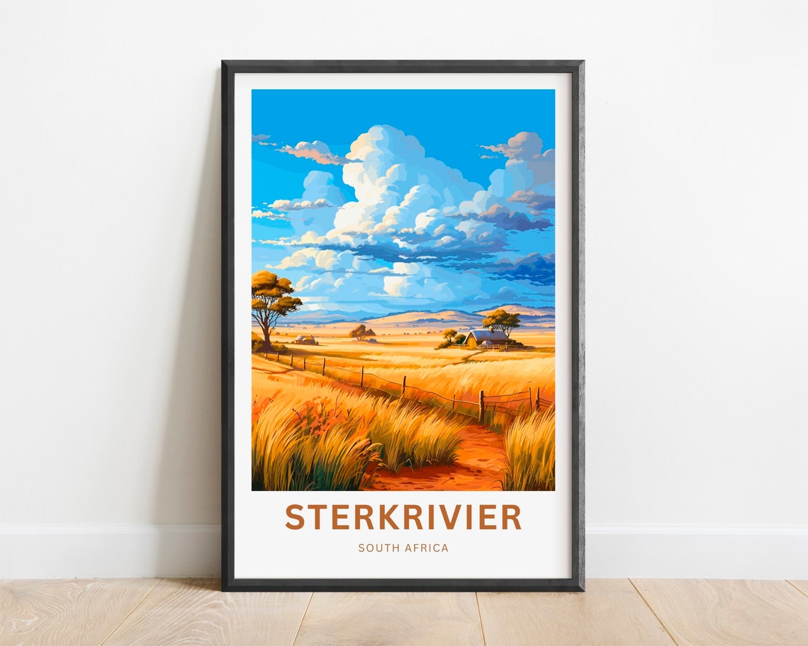 Sterkrivier South Africa Golden Wheat Fields Big Sky Farmland Poster