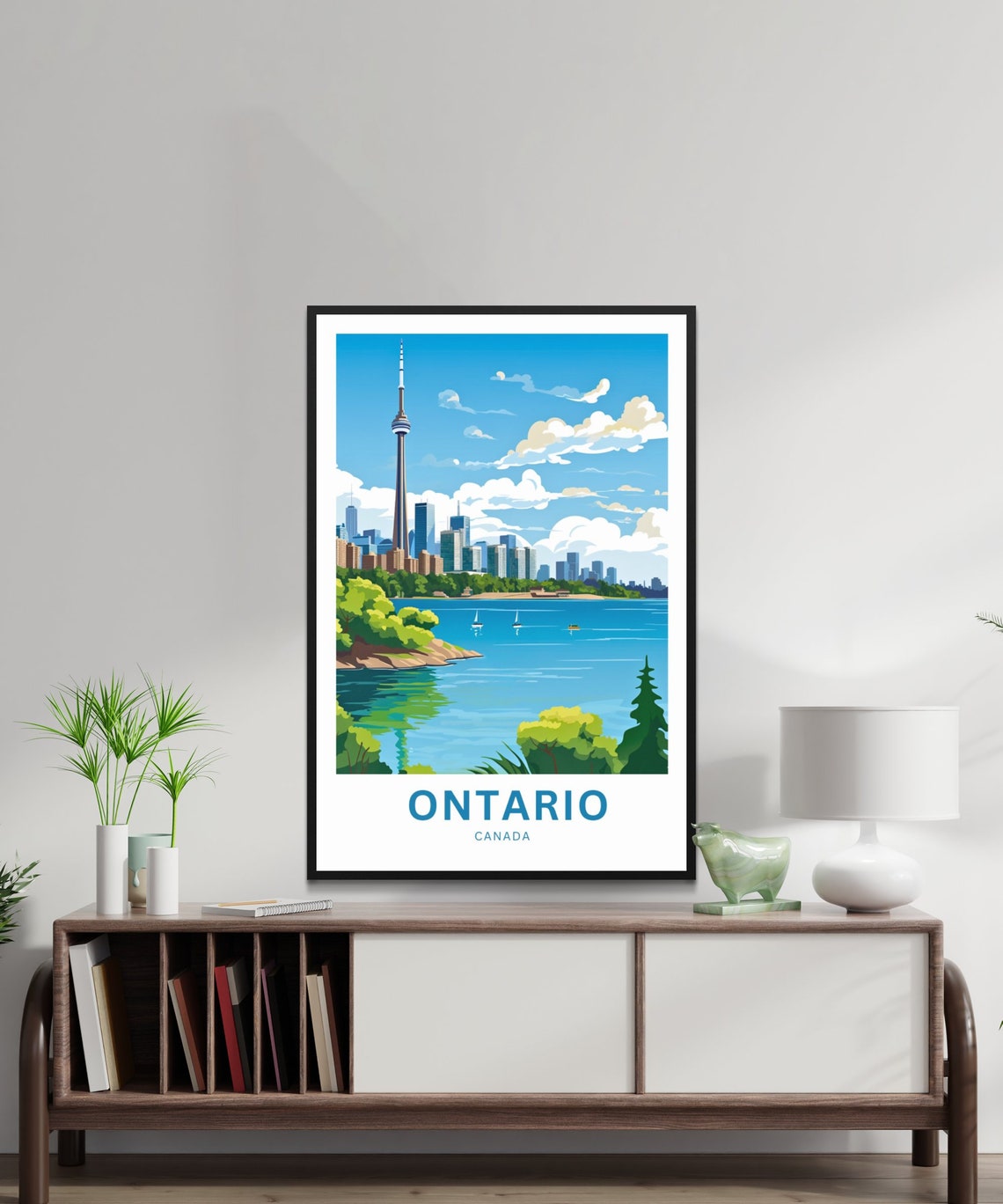 Personalized Ontario Canada Toronto Skyline CN Tower View Poster - Image 3