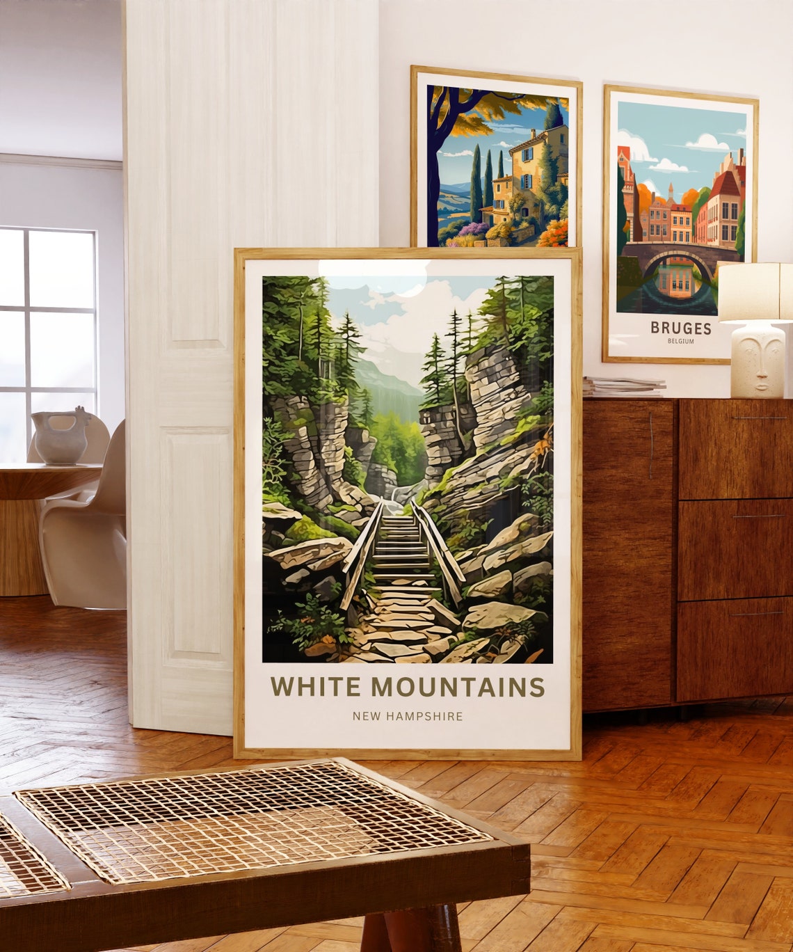 White Mountains New Hampshire Gorge Trail Custom Text Poster - Image 5
