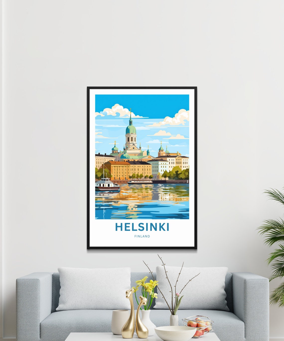 Helsinki Finland Personalized Cathedral Harbor Waterfront Poster - Image 3