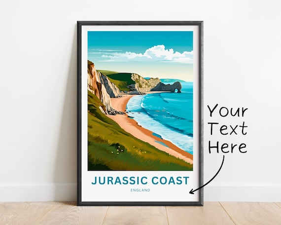 Personalized Jurassic Coast England Durdle Door Coastal Travel Poster