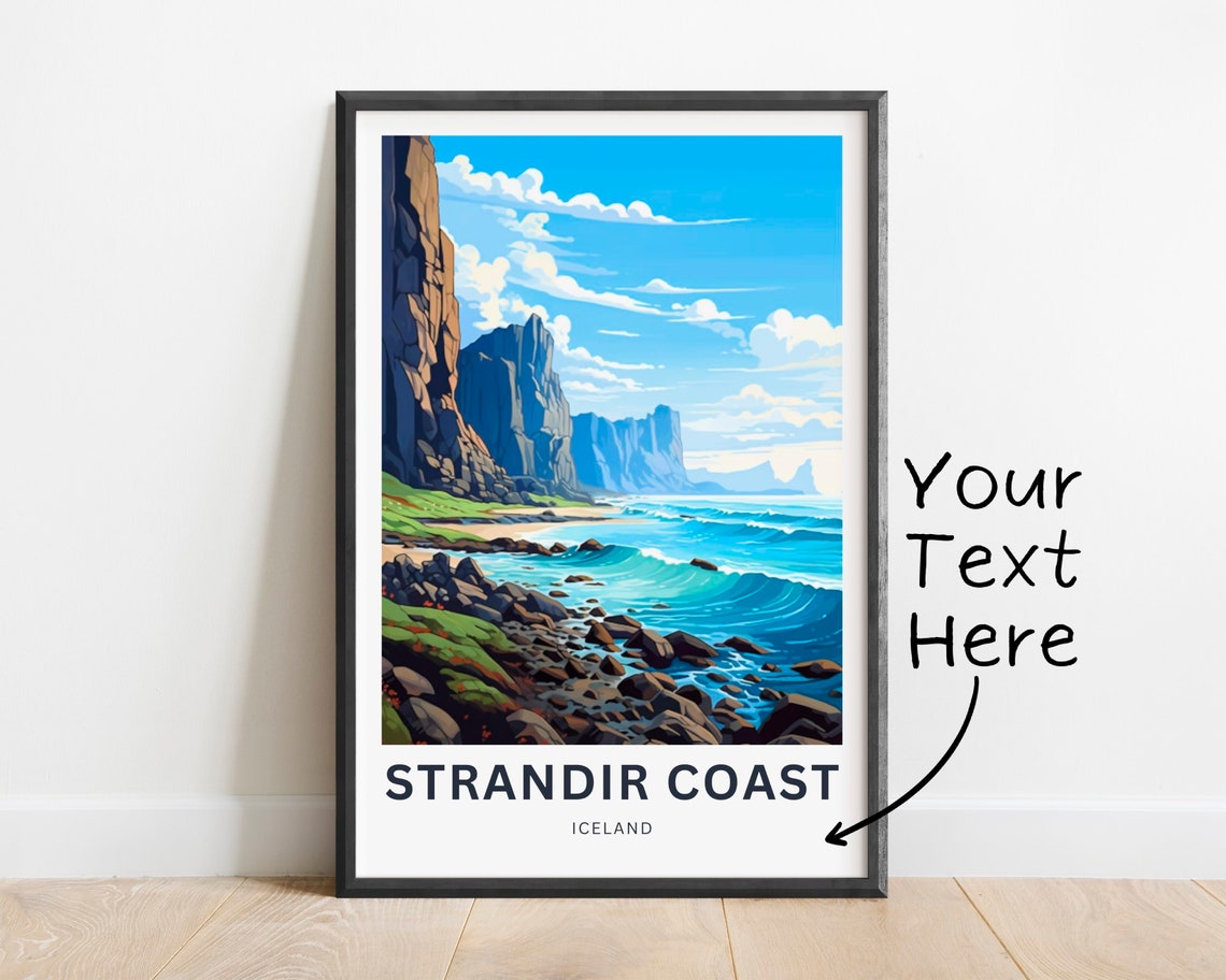 Strandir Coast Iceland Rocky Shore Dramatic Personalized Poster