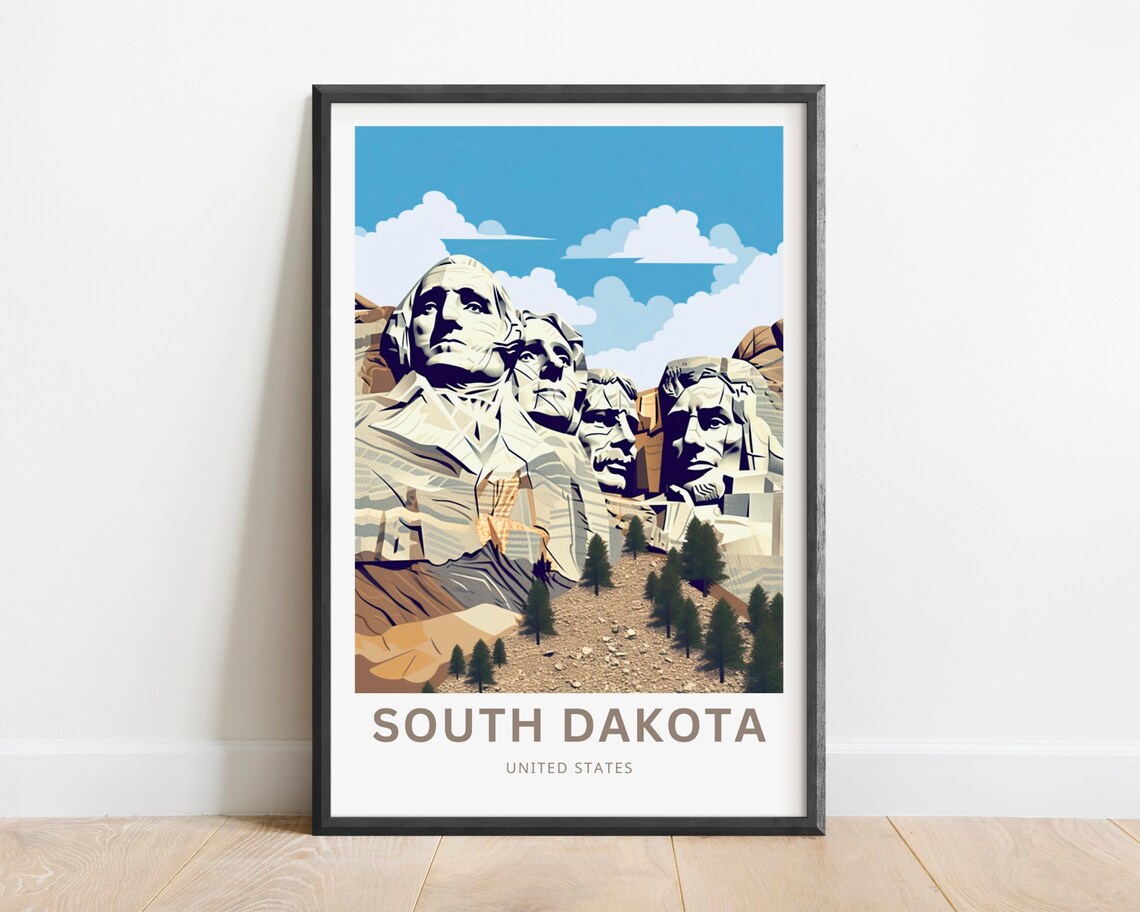 Mount Rushmore South Dakota Presidents Granite Travel Poster