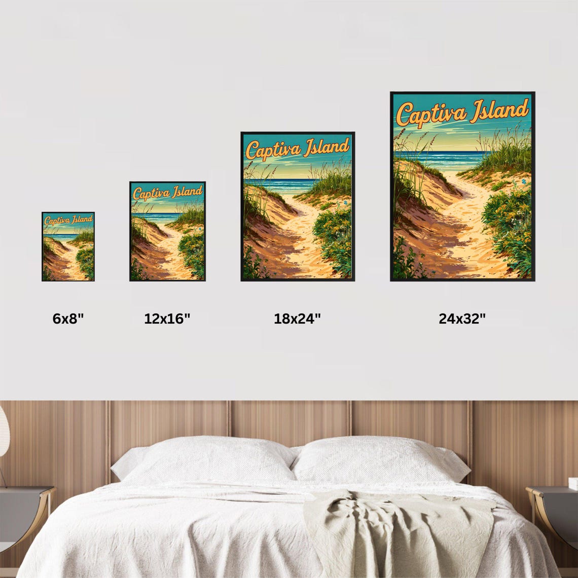 Captiva Island Florida Travel Poster Sandy Dune Path Ocean Beach Art - Image 3