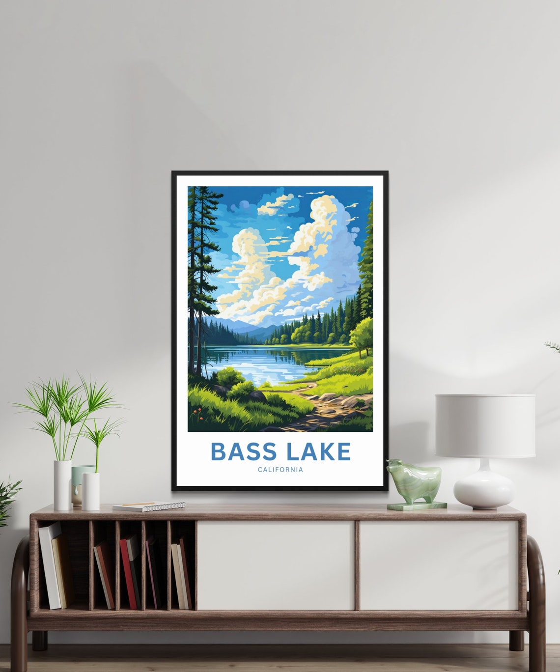 Personalized Bass Lake California Pine Lake Custom Travel Poster - Image 2