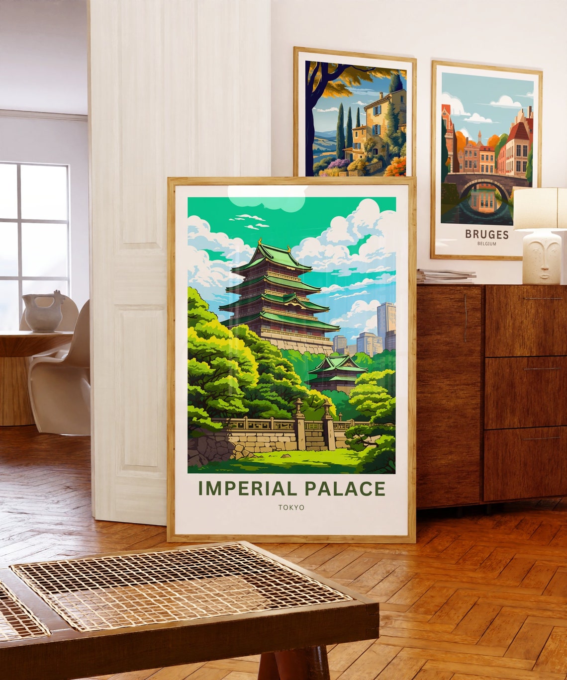 Personalized Imperial Palace Tokyo Japan Pagoda Style Travel Poster - Image 5