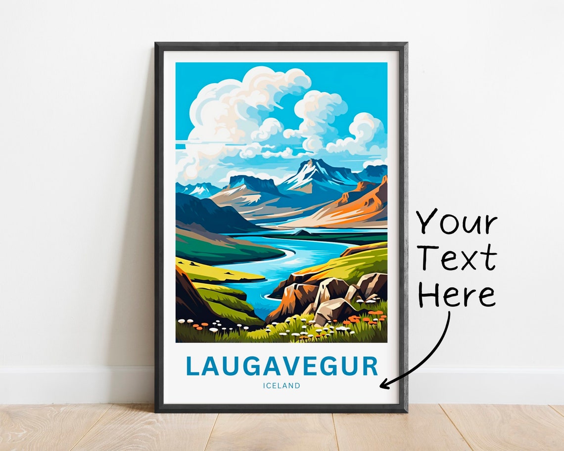 Personalized Laugavegur Iceland Mountain Valley Travel Wall Poster