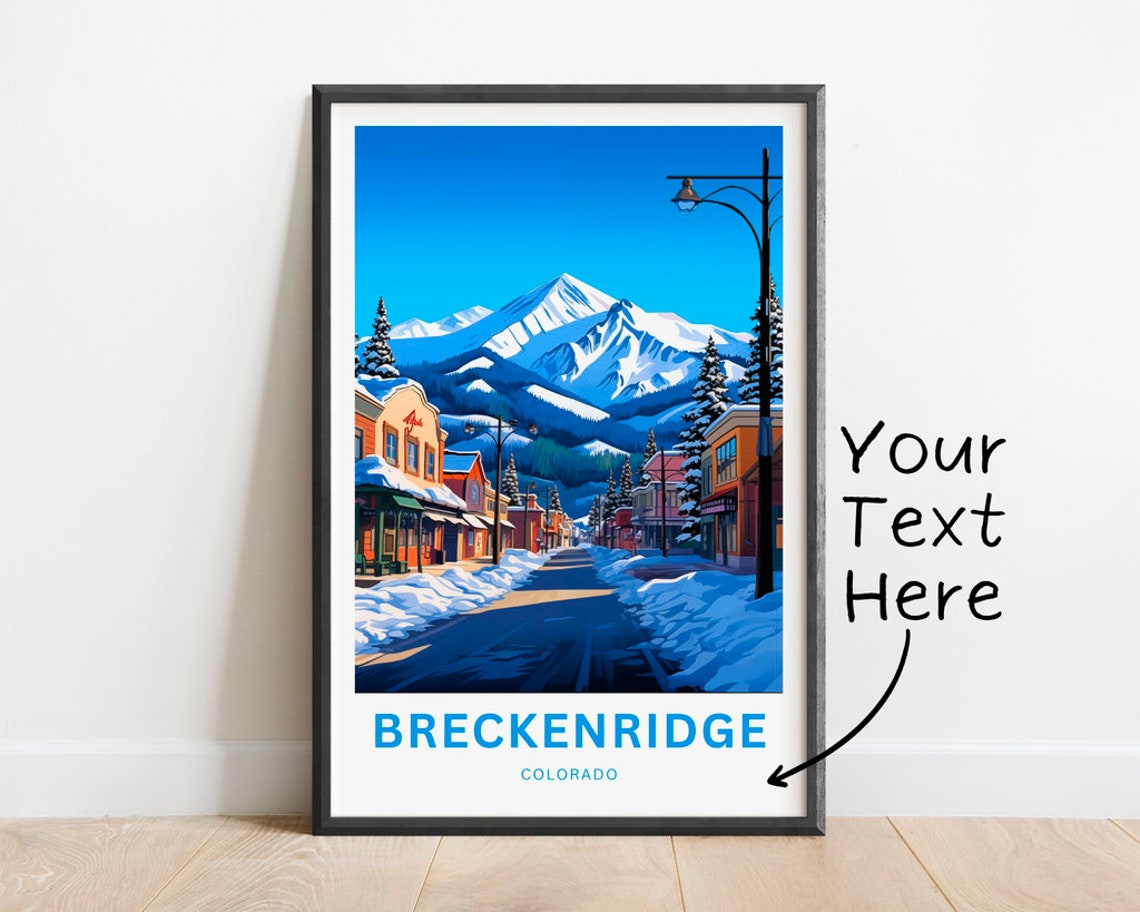 Breckenridge Colorado Main Street Snow Custom Text Travel Poster