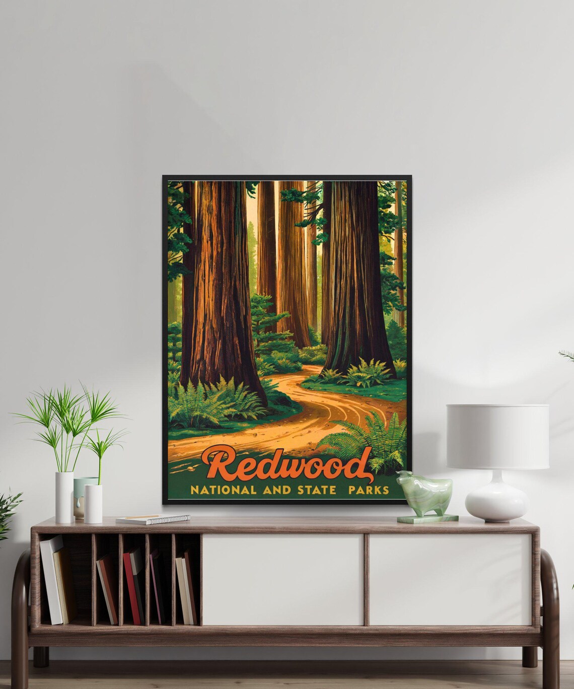 Redwood National and State Parks Giant Forest Trail Vintage Travel Poster - Image 2