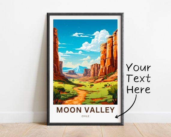 Personalized Moon Valley Travel Print Moon Valley Poster Chile Wall Art Framed Present Gift Chile Present