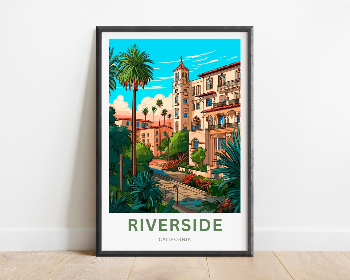Riverside California Historic Mission Style Building Palms Poster