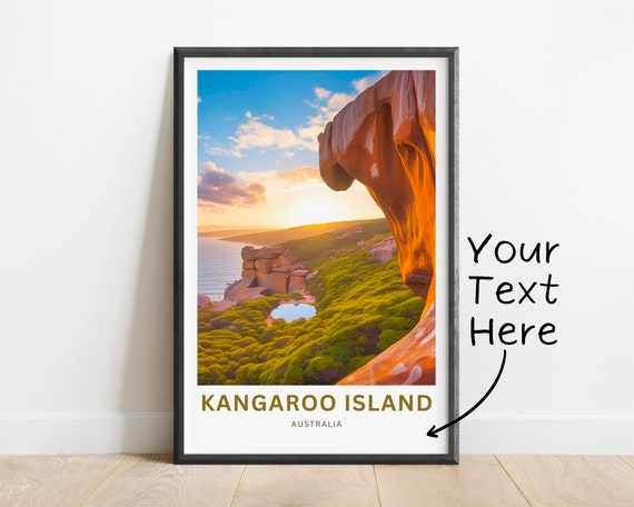 Personalized Kangaroo Island Travel Print Kangaroo Island Poster Australia Wall Art Framed Present Gift Australia Present