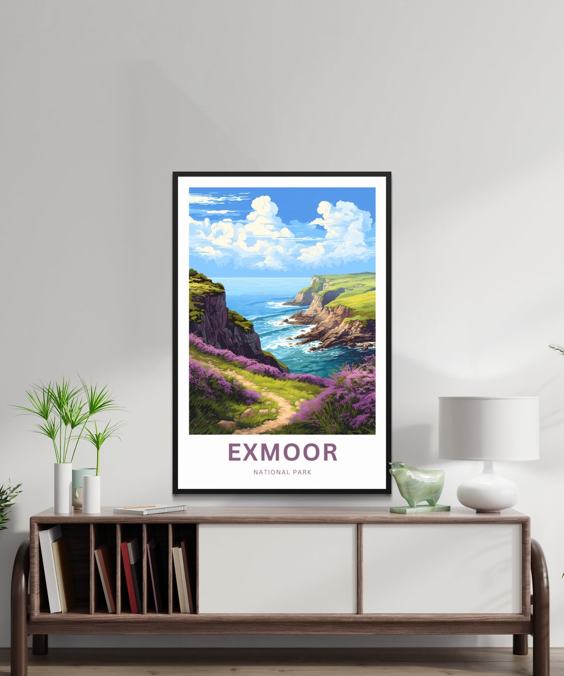 Exmoor National Park Personalized Heather Cliff Coastline Poster - Image 2
