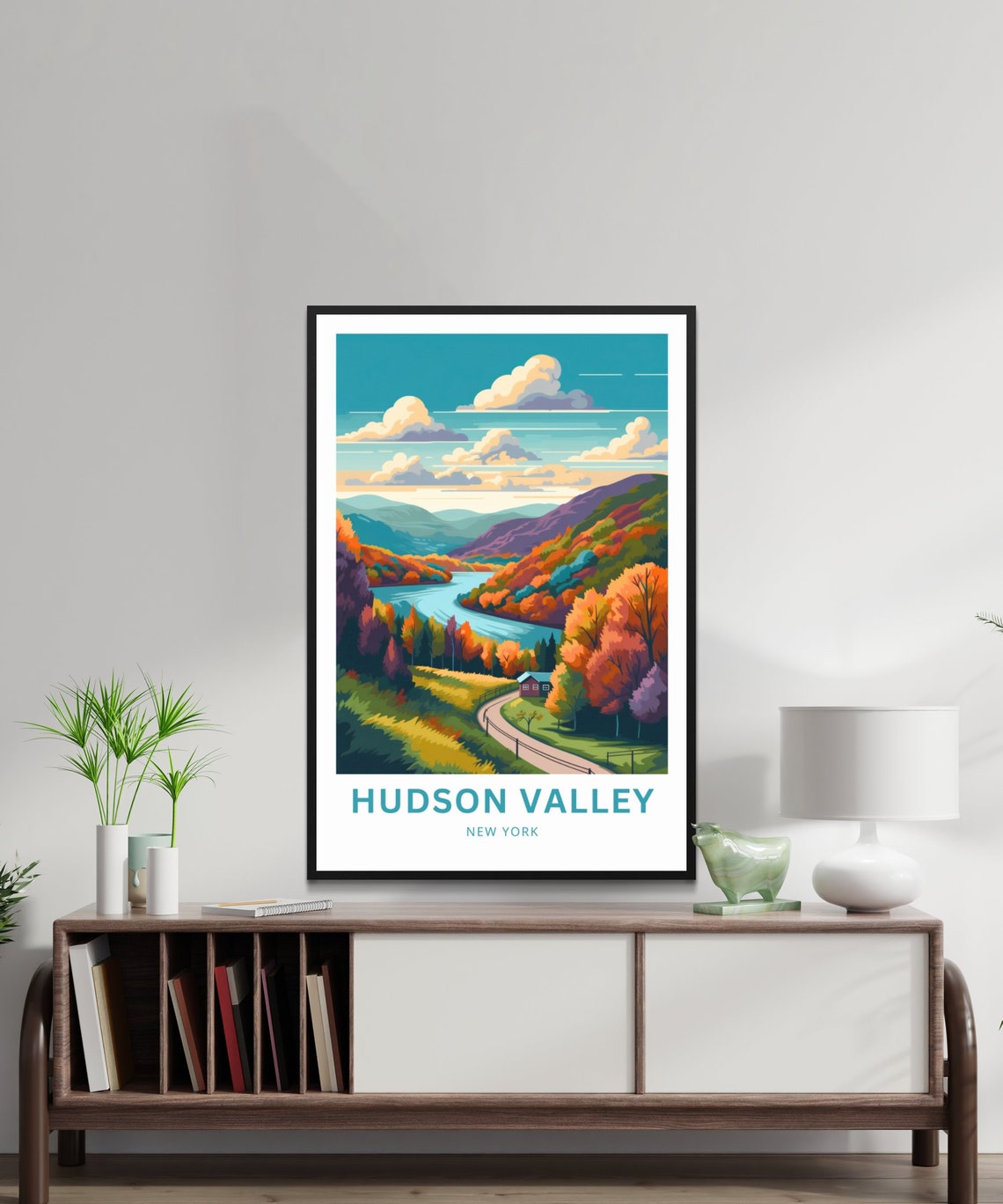 Hudson Valley New York Autumn River Hills Fall Foliage Poster - Image 2