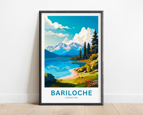 Bariloche Travel Print Poster Argentina Wall Art Framed Present Gift