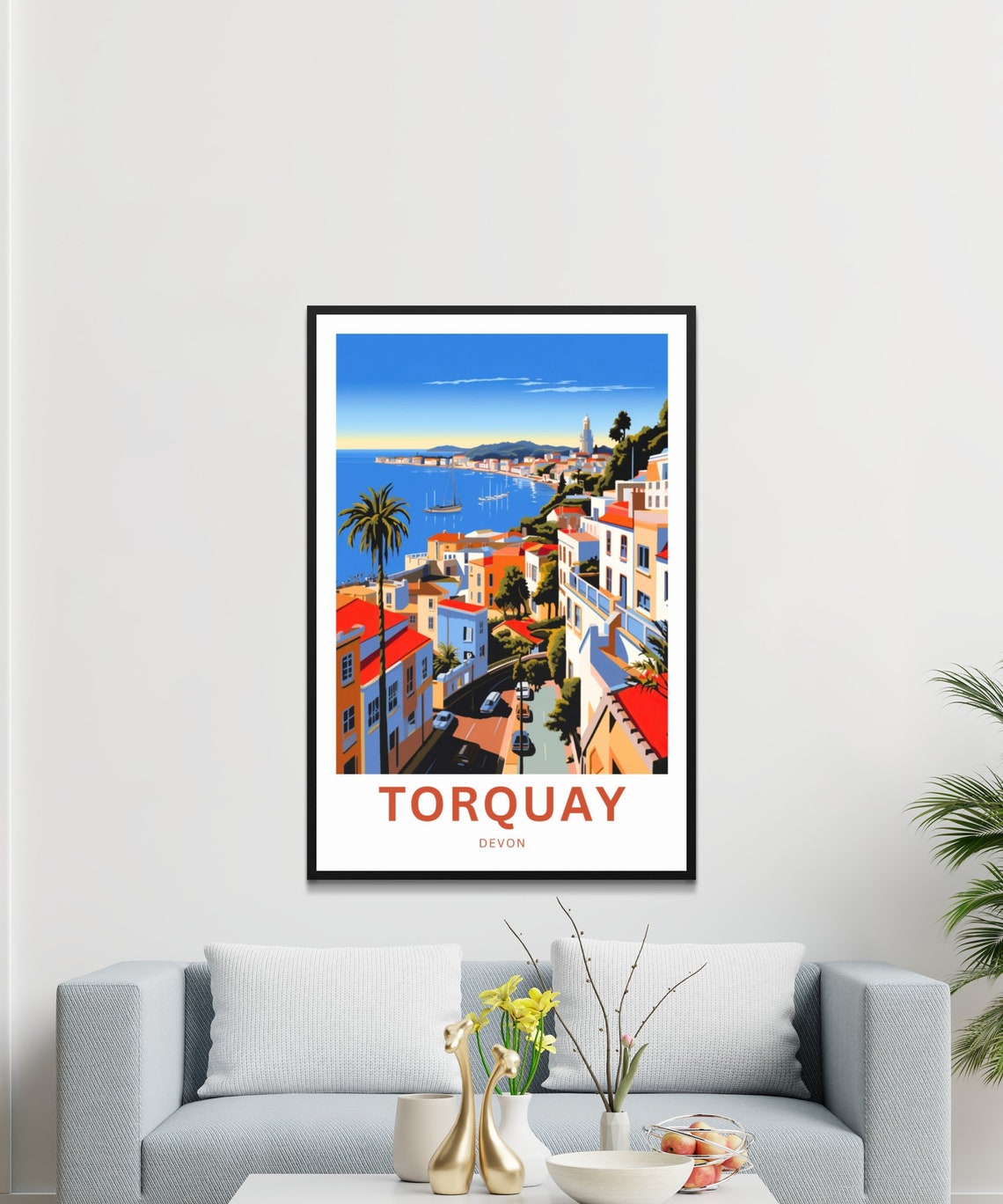 Torquay Devon Harbour Bay Hillside Town English Coast Travel Poster - Image 3