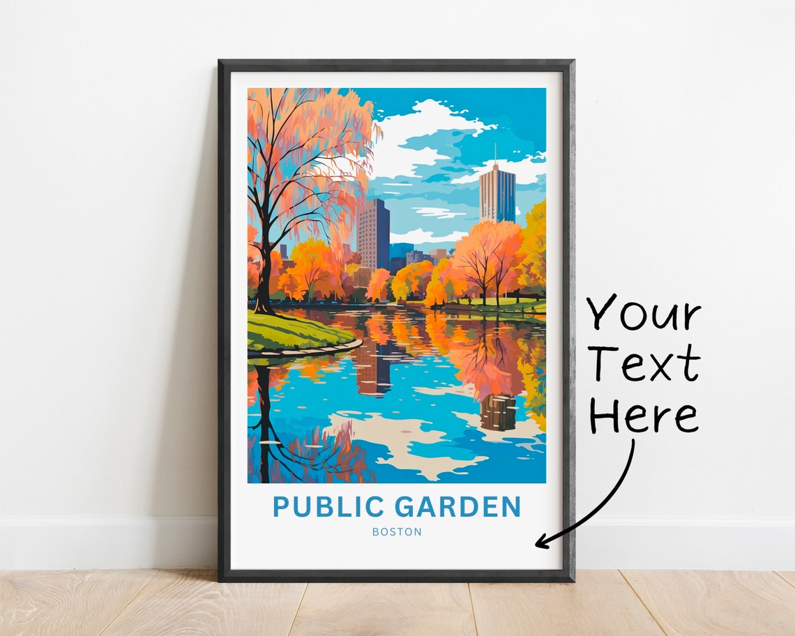 Boston Public Garden Autumn Pond Reflections Willow Scenic Poster