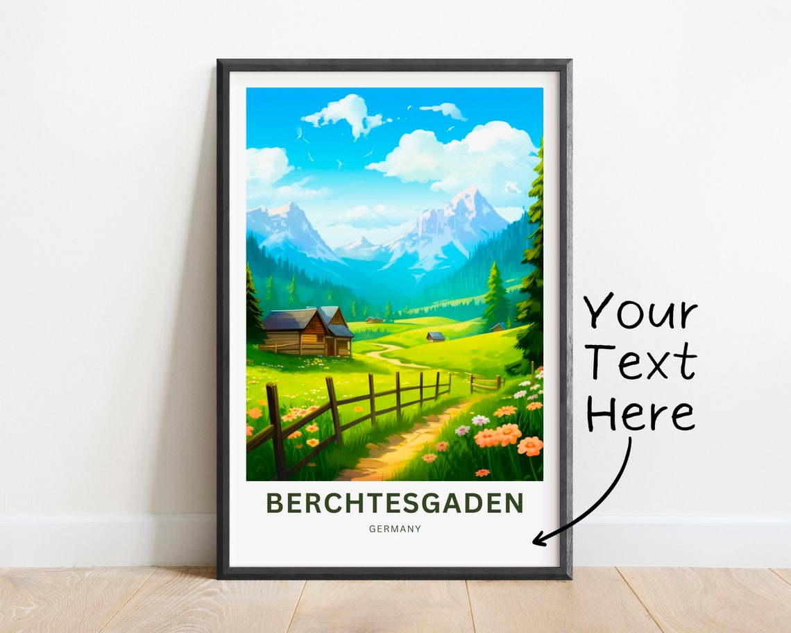Berchtesgaden Germany Meadow Path Cabin And Mountain View Poster