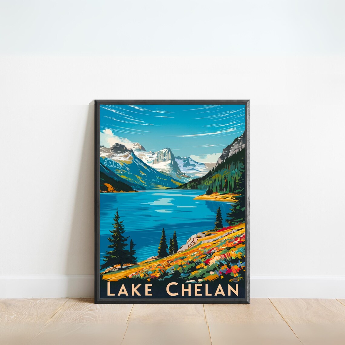 Lake Chelan Vintage Travel Poster, Washington Print