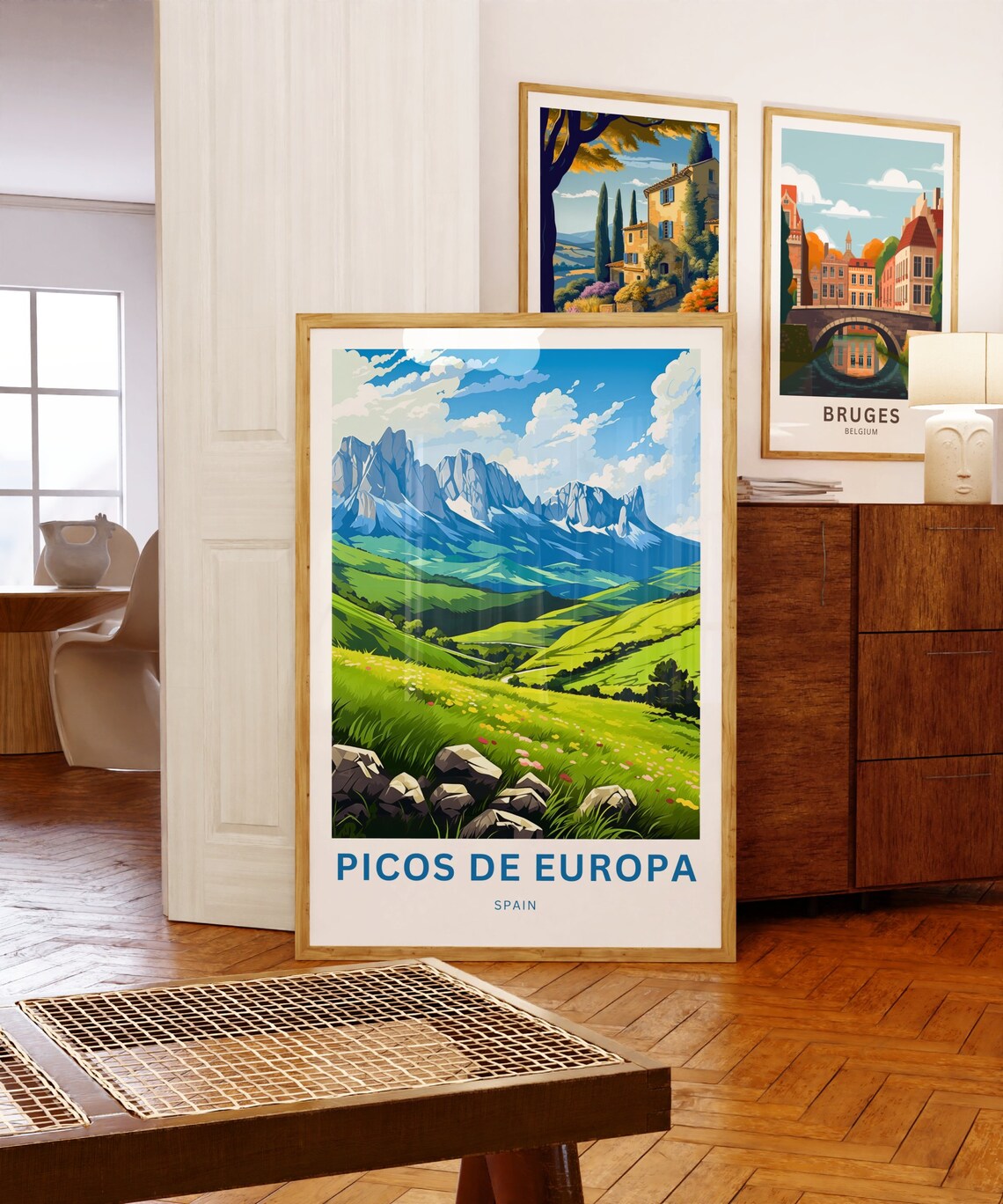 Picos De Europa Spain Wildflower Meadow Mountain Peaks Travel Poster - Image 5
