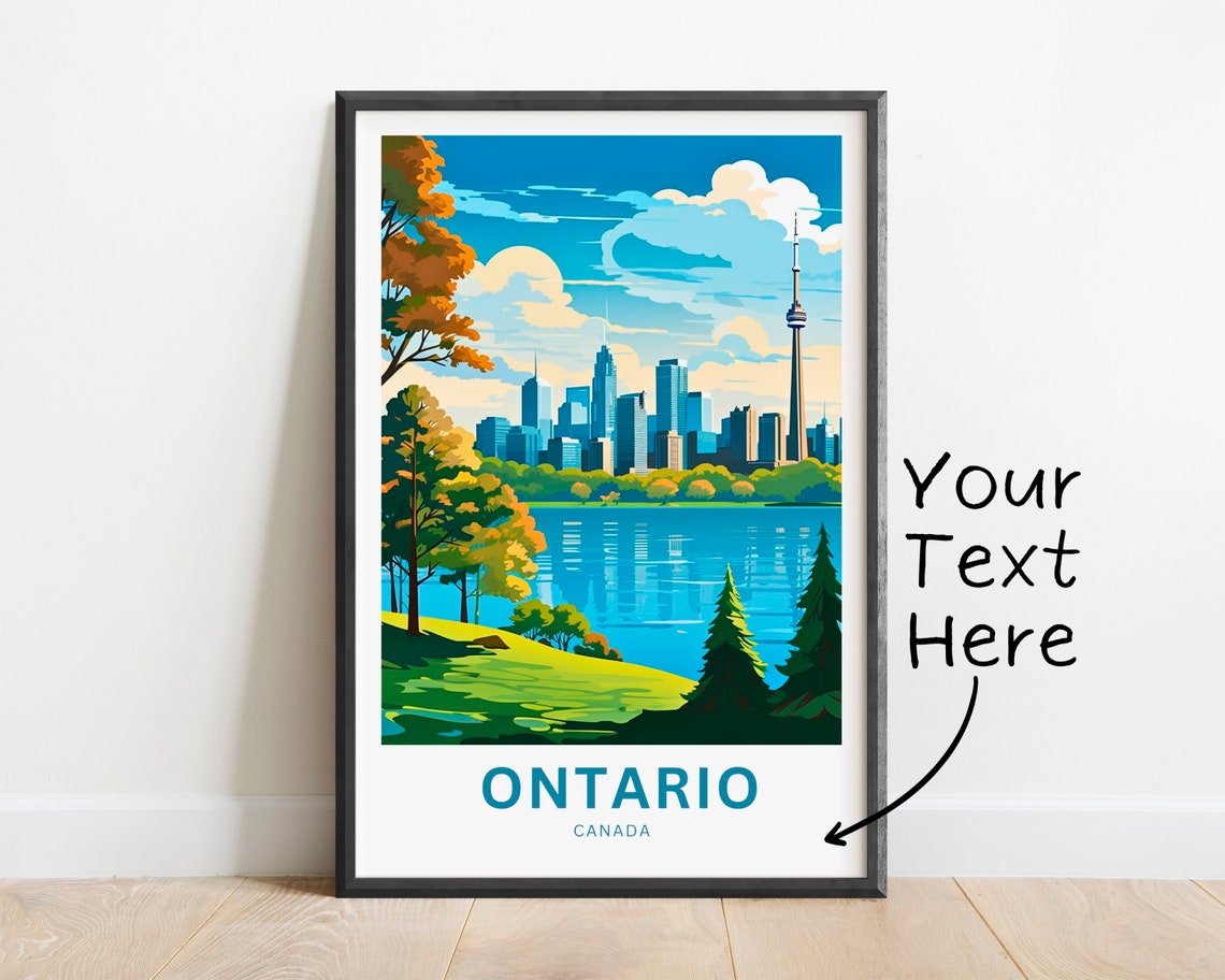 Personalized Ontario Canada Poster with Toronto Skyline and CN Tower