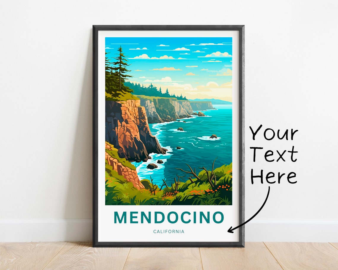 Mendocino California Dramatic Coastal Cliffs Ocean Waves Poster - Image 3