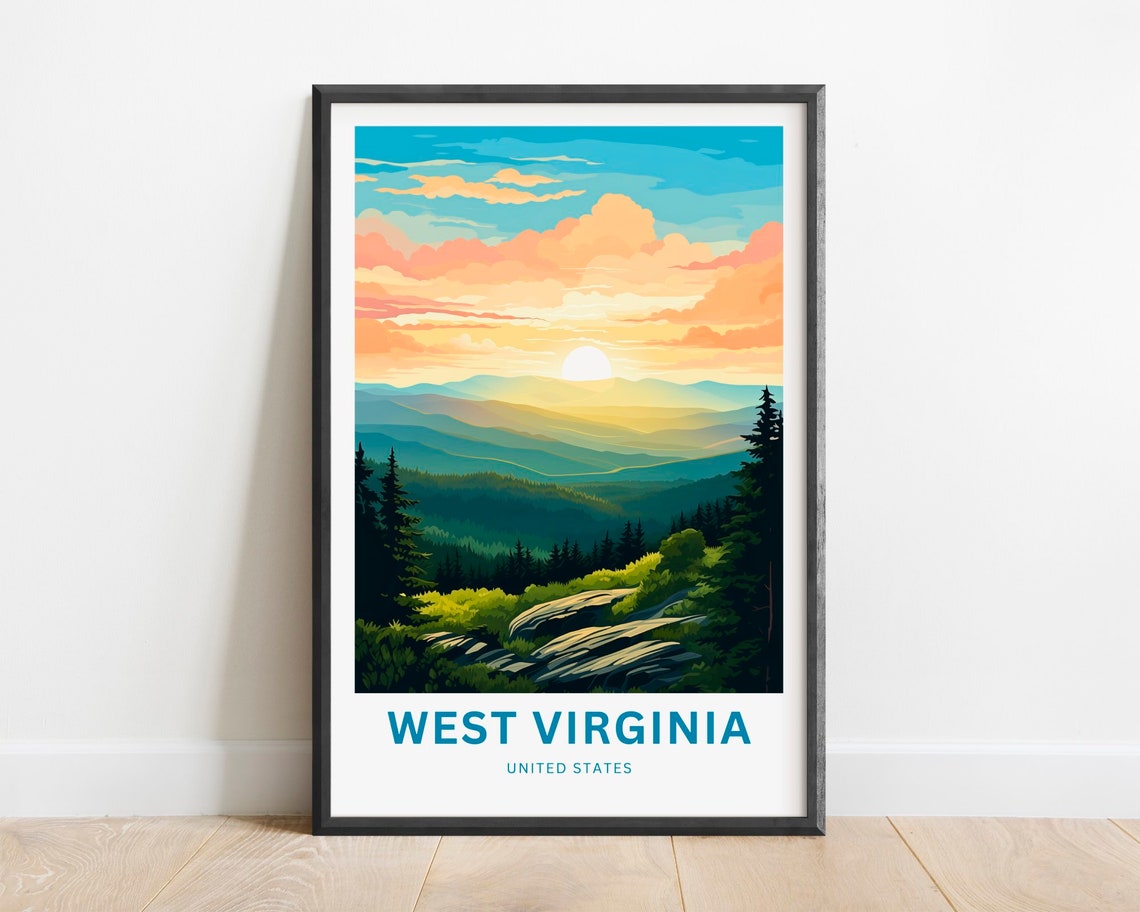 West Virginia Blue Ridge Mountain Sunrise Layers Travel Poster