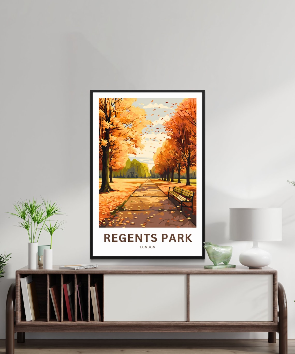 Regents Park London Golden Autumn Personalized Travel Poster - Image 2