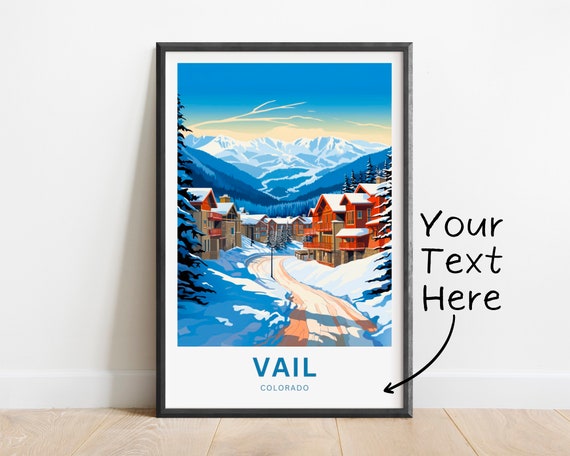 Personalized Vail Ski Resort Travel Print Vail Ski Resort Poster Colorado Wall Art Framed Present Gift Colorado Present