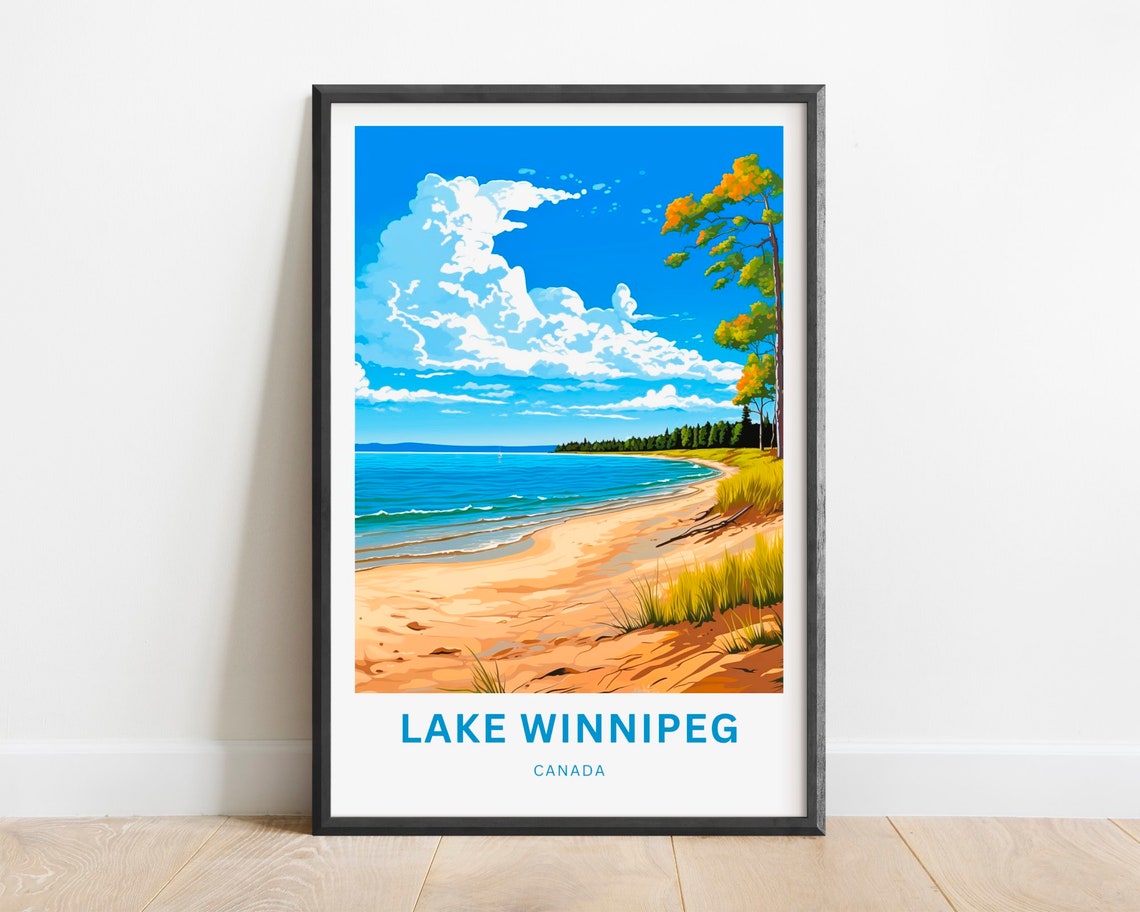 Lake Winnipeg Canada Sunny Beach Shoreline Scenic View Poster