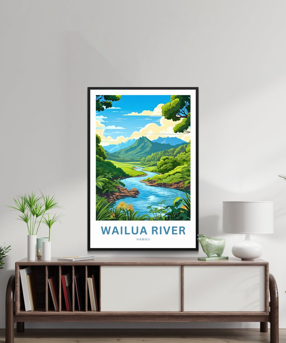 Wailua River Hawaii Green Valley River Rapids Personalized Poster - Image 2