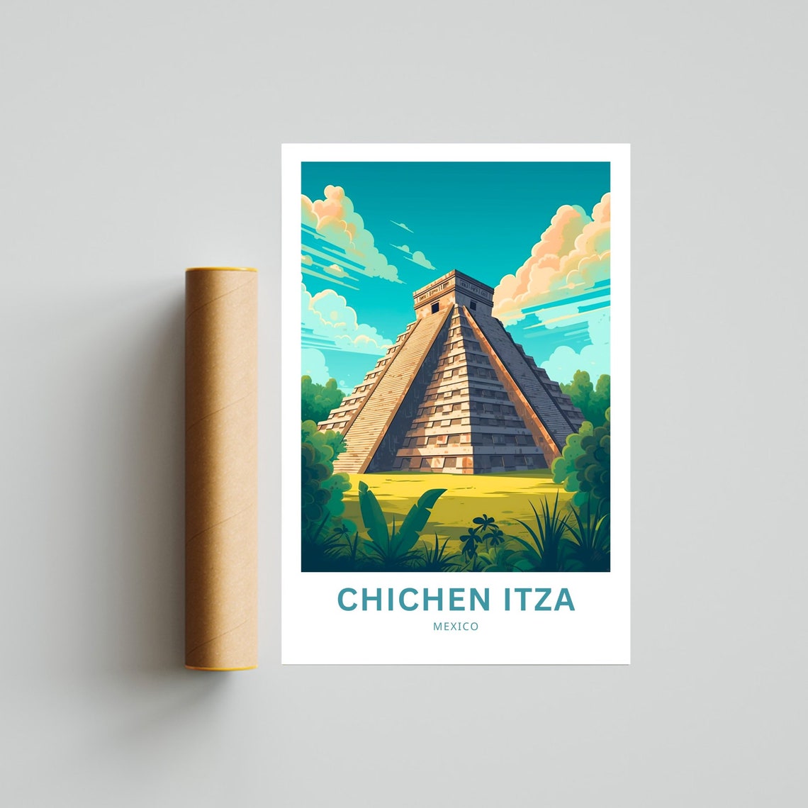 Chichen Itza Mexico Mayan Pyramid Jungle Temple Ruins Poster - Image 4